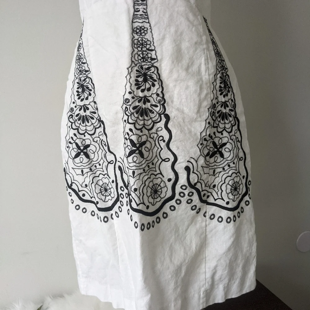 Banana Republic Sz 14 Black/White Strapless Dress - Picture 3 of 9